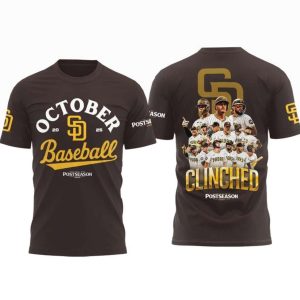 Padres October Baseball 2025 Clinched Postseason Shirt