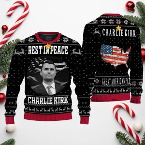 Rest In Peace Charlie Kirk Ugly Christmas Sweater