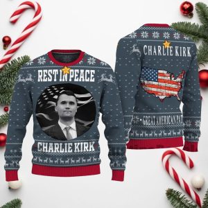 Rest In Peace Charlie Kirk Ugly Christmas Sweater