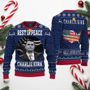 Rest In Peace Charlie Kirk Ugly Christmas Sweater