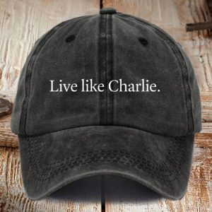 Retro Live Like Charlie Print Baseball Cap