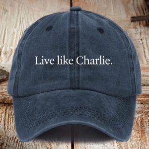 Retro Live Like Charlie Print Baseball Cap