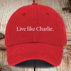 Retro Live Like Charlie Print Baseball Cap