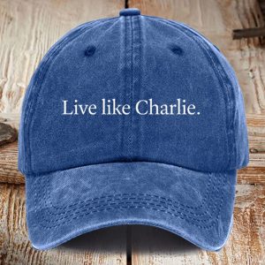 Retro Live Like Charlie Print Baseball Cap