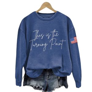 Retro This Is The Turning Point Print Sweatshirt