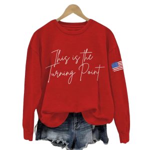 Retro This Is The Turning Point Print Sweatshirt
