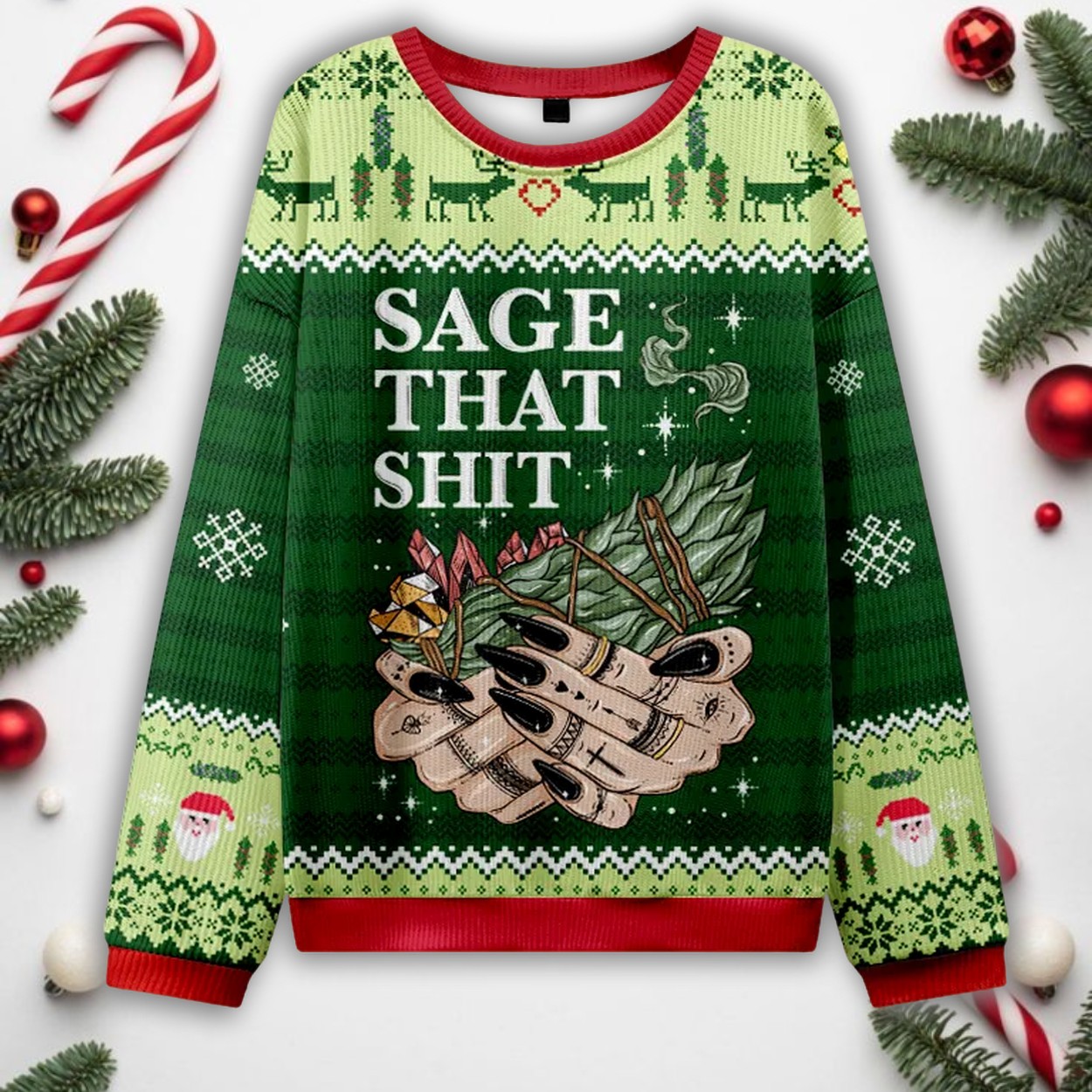 Sage That Shit Ugly Christmas Sweater Sage That Shit Ugly Christmas Sweater