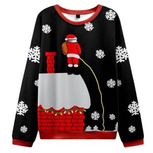 Santa Claus On The Roof Ugly Christmas Sweater