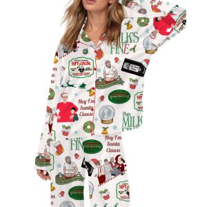 Santa Clause Christmas Silky Satin Pajama Set