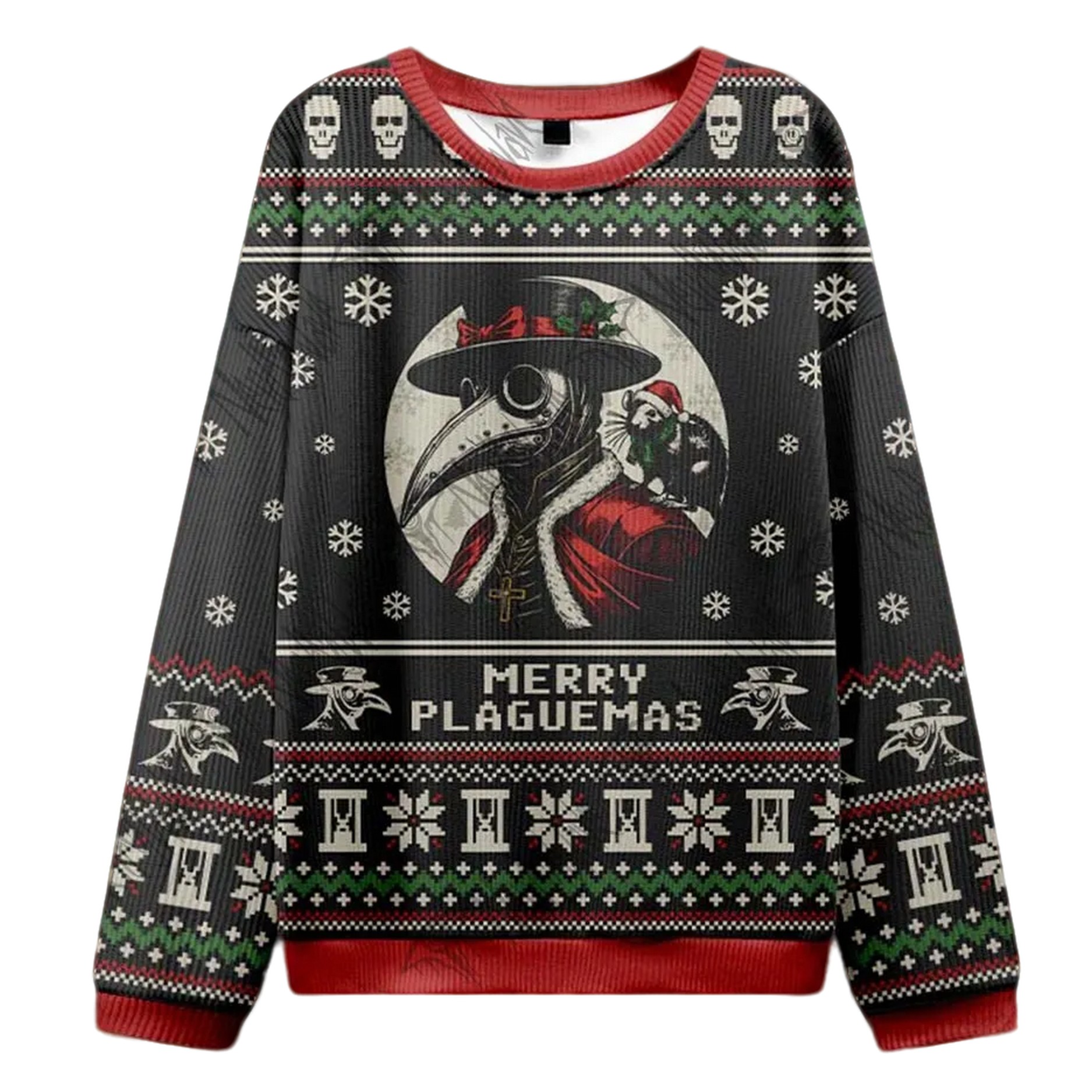Santa No It's Mothman Ugly Christmas Sweater Santa No It's Mothman Ugly Christmas Sweater