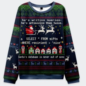 Santa's Database Never Out of Sync Christmas Ugly Sweater