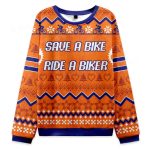 Save Bike Ride Biker Ugly Christmas Sweater