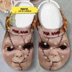 Scary Chucky's Face Horror Characters Custom Name Crocs