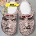 Scary Freddy Krueger's Face Horror Characters Custom Name Crocs