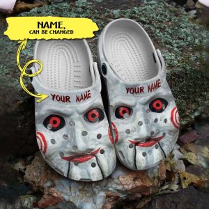 Scary Jigsaw's Face Horror Characters Custom Name Crocs