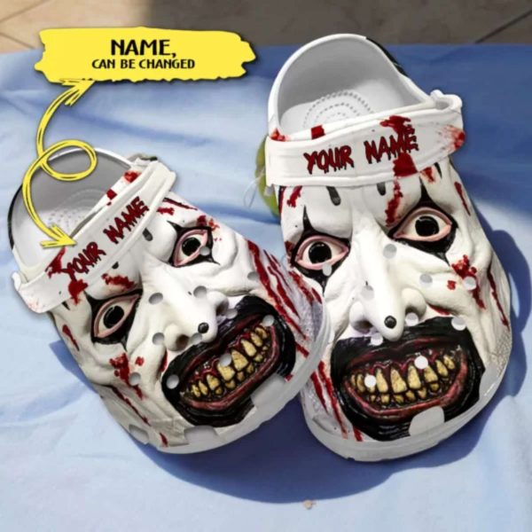 Scary Terrifier’s Face Horror Characters Custom Name Crocs