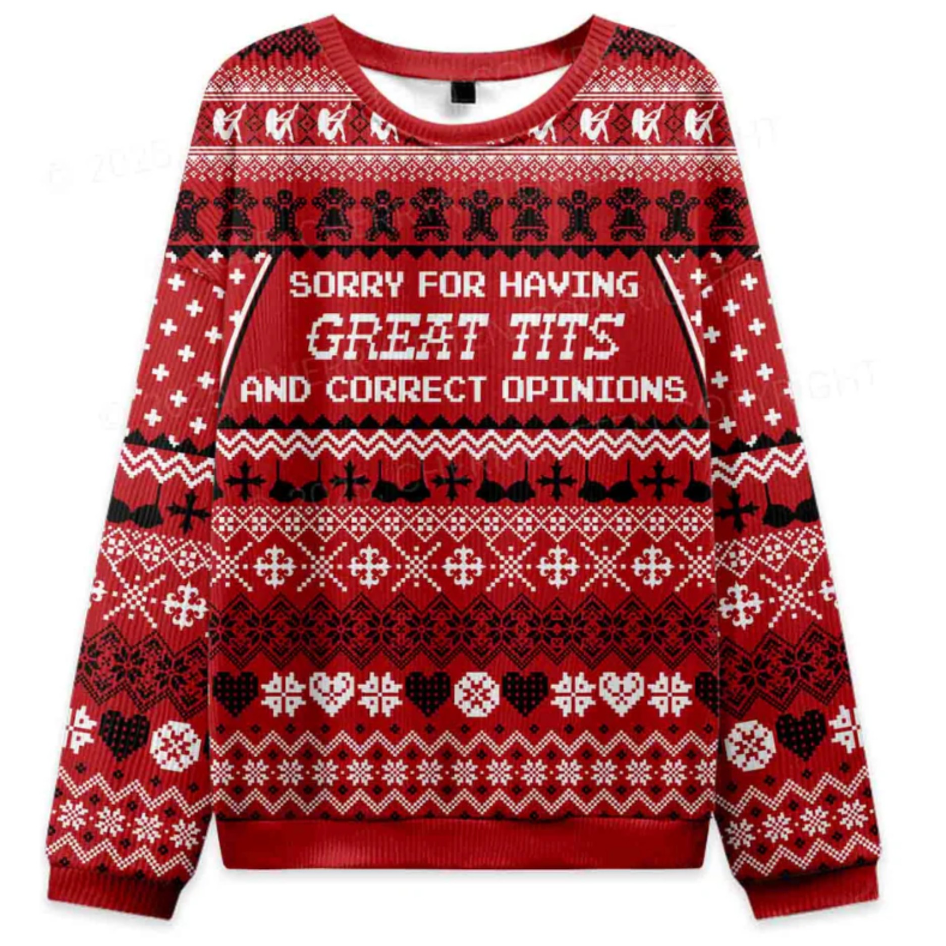 Sorry For Having Great Tits And Correct Opinions Ugly Christmas Sweater Sorry For Having Great Tits And Correct Opinions Ugly Christmas Sweater