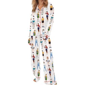 Stranger Things Friends Don't Lie Silky Satin Pajama Set