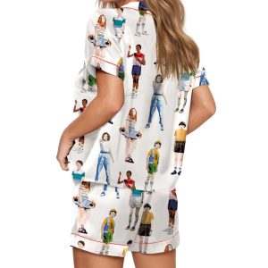 Stranger Things Friends Don't Lie Silky Satin Pajama Set