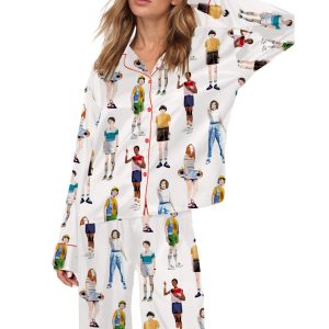 Stranger Things Friends Don't Lie Silky Satin Pajama Set