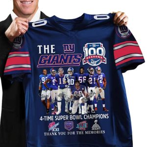 The NY Giants 4 Time Super Bowl Champions Thank You For The Memories Jersey