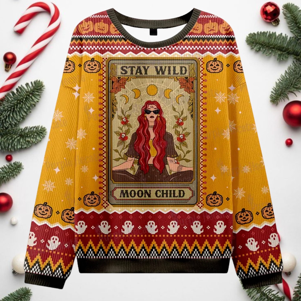 The Stay Wild Moon Child Ugly Halloween Sweater The Stay Wild Moon Child Ugly Halloween Sweater