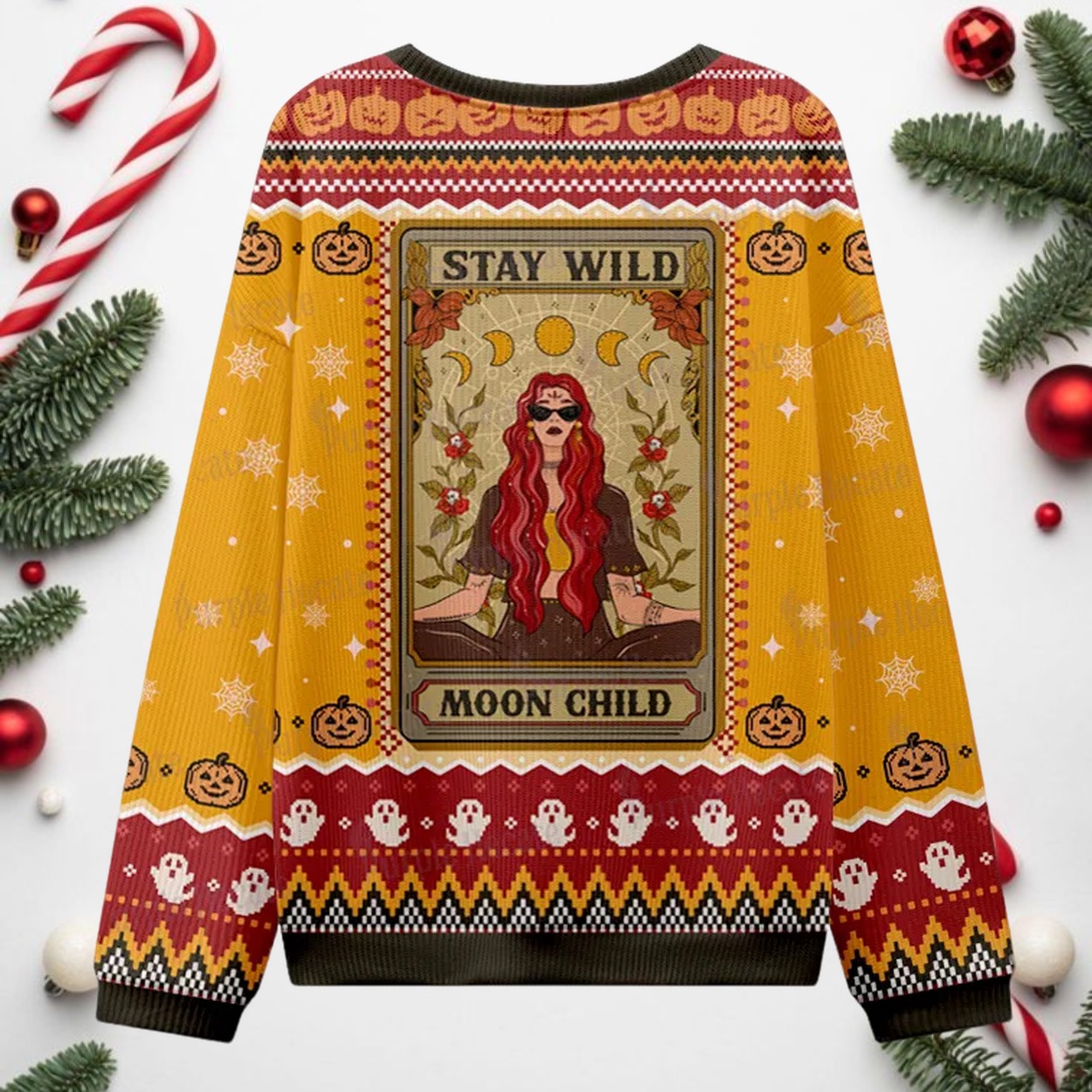 The Stay Wild Moon Child Ugly Halloween Sweater The Stay Wild Moon Child Ugly Halloween Sweater
