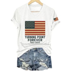 Turning Point Forever 1993 2025 Print V Neck T Shirt