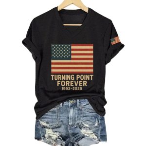 Turning Point Forever 1993 2025 Print V Neck T Shirt