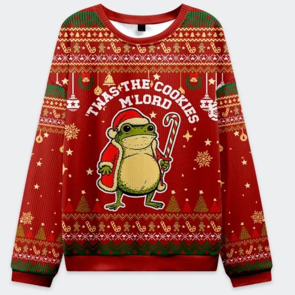 ‘Twas The Cookies Frog Christmas Ugly Sweater
