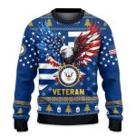 US NAVY 250th Years Of Service Veteran Ugly Christmas Sweater