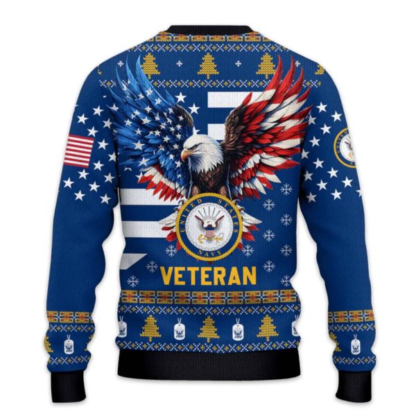 US NAVY 250th Years Of Service Veteran Ugly Christmas Sweater