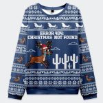 Weeping Elk Error 404 Christmas Not Found Ugly Christmas Sweater