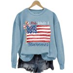 Women's Red White And Blueberries Printed Sweatshirt