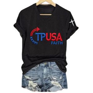 Women's Turning Point USA Faith Printed Short Sleeved T Shirt