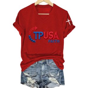 Women's Turning Point USA Faith Printed Short Sleeved T Shirt