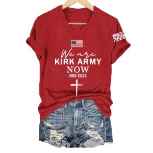 Women's We Are Kirk Army Now 1993 2025 Print V neck T Shirt
