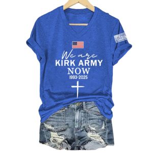 Women's We Are Kirk Army Now 1993 2025 Print V neck T Shirt