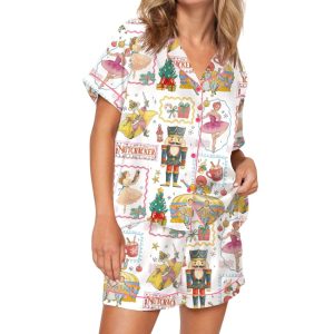 2025 Nutcracker Christmas Silky Satin Pajama Set