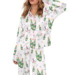 After Ski Watercolor Silky Satin Pajama Set