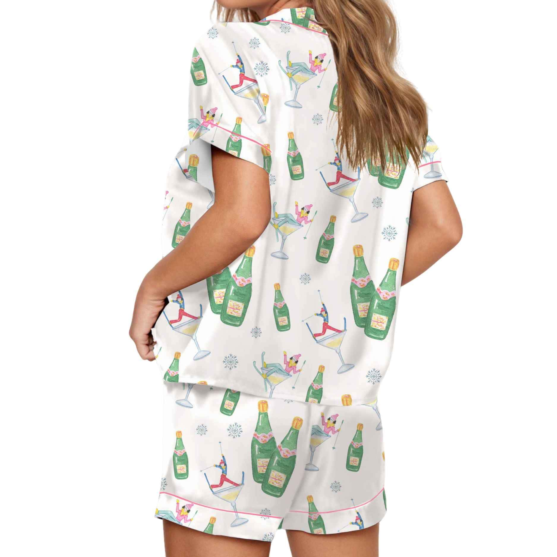 After Ski Watercolor Silky Satin Pajama Set After Ski Watercolor Silky Satin Pajama Set