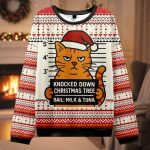 Arrested Cat Christmas Ugly Sweater