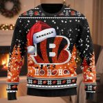 Bengals Symbol Wearing Santa Claus Hat Ho Ho Ho Ugly Christmas Sweater