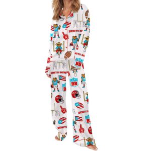 Benito Bowl Puerto Rico Football Silky Satin Pajama Set