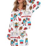 Benito Bowl Puerto Rico Football Silky Satin Pajama Set