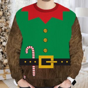 Bigfoot ELF Ugly Christmas Sweater 2 Bigfoot ELF Ugly Christmas Sweater