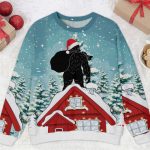 Bigfoot Santa Gets In The Chimney Ugly Sweater