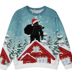 Bigfoot Santa Gets In The Chimney Ugly Sweater 1 Bigfoot Santa Gets In The Chimney Ugly Sweater
