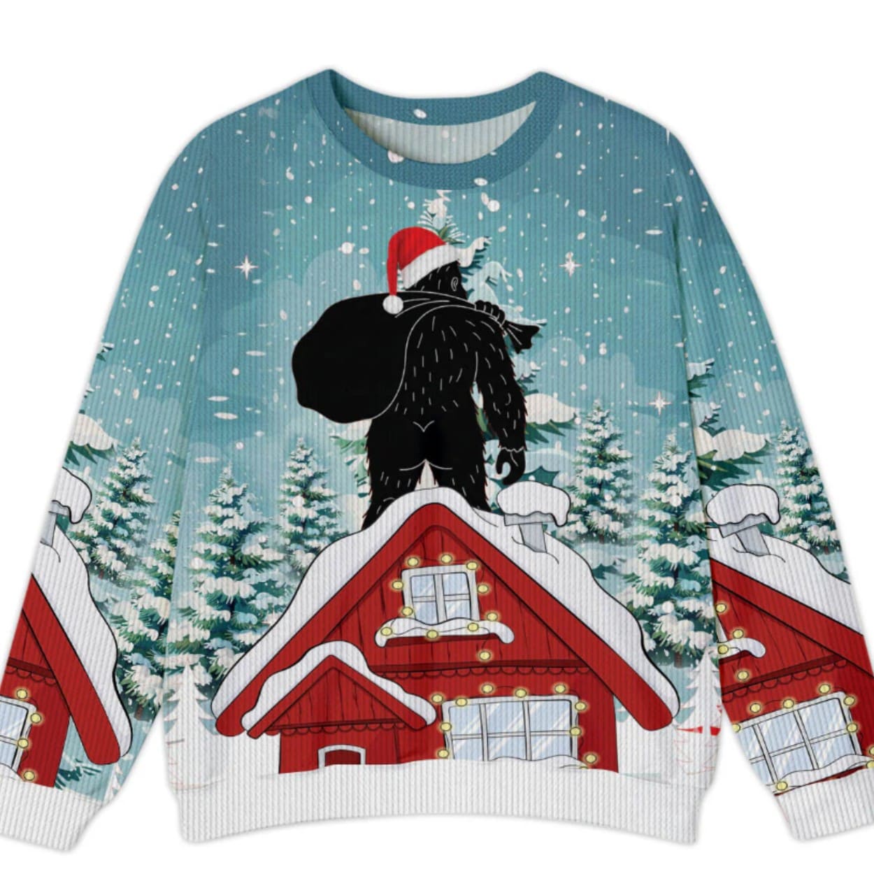 Bigfoot Santa Gets In The Chimney Ugly Sweater Bigfoot Santa Gets In The Chimney Ugly Sweater