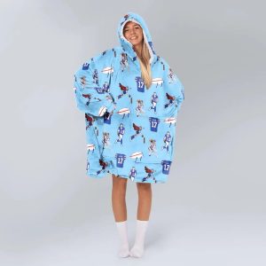 Bills Josh Allen Charging Potato Blanket Hoodie